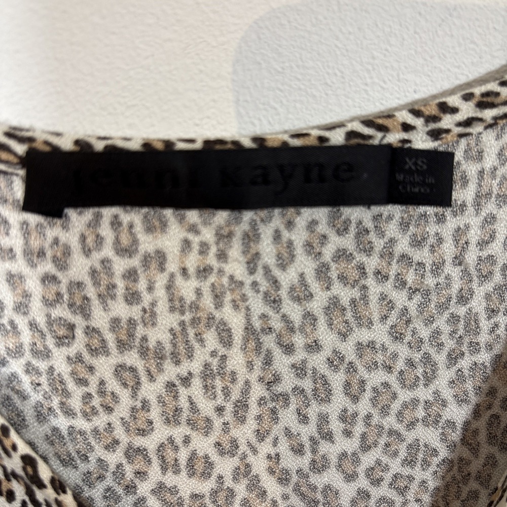 Jenni Kayne Leopard Slip Dress 100% Viscose Italian Fabric Maxi Dress XS Drapey - Picture 13 of 14